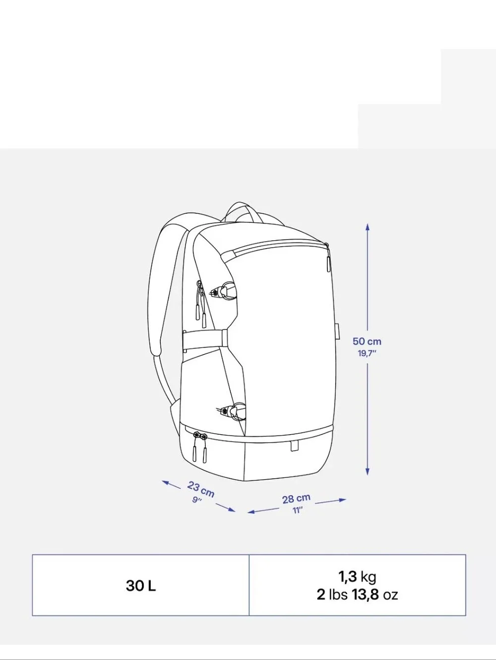 QUECHUA/Decatlon Arpenaz 500 30L insulated hiking backpack - Ice grey